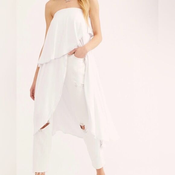 Free People Serena Tube Top XS WHITE